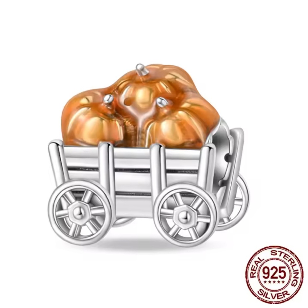 NWOT Pumpkin Carriage Charm Sterling Silver 925